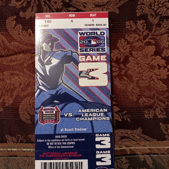(4) Four 2006 World Series Game 3 Tickets St. Louis Cardinals Vs. Detroit Tigers - Picture 6 of 9